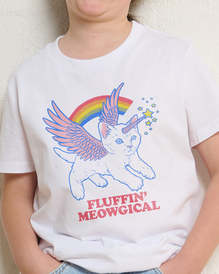 Fluffin Meowgical White Kids T-Shirt