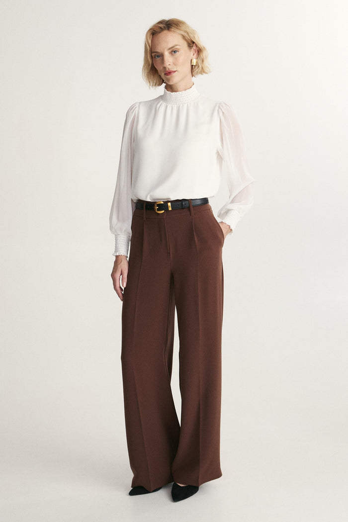 Fluid blouse with ruching