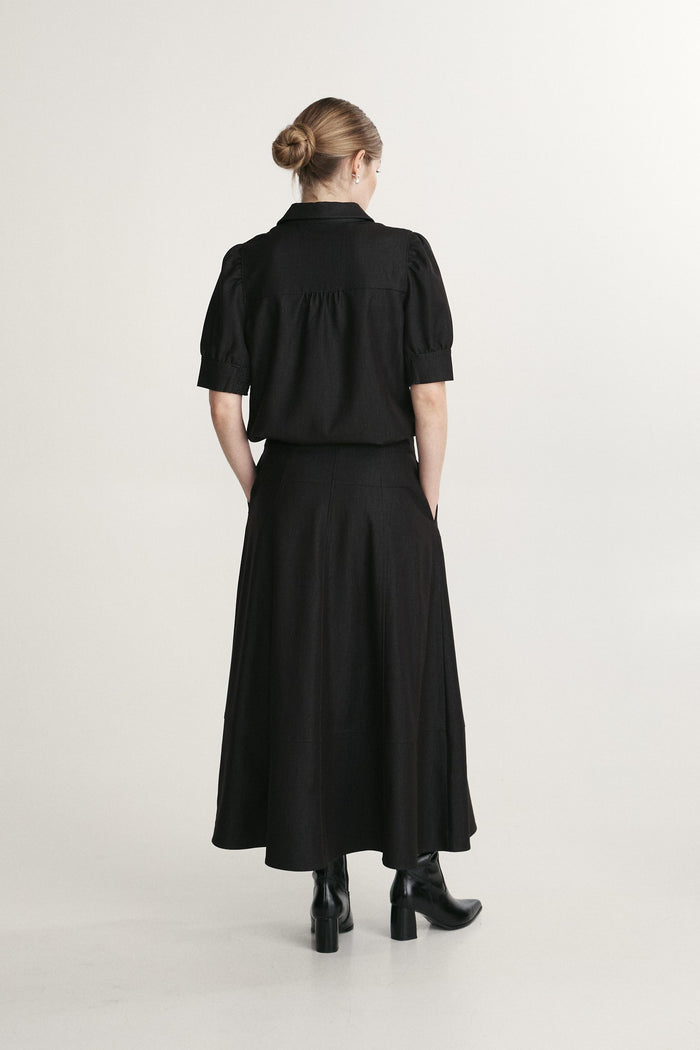 Full midi skirt with yoke