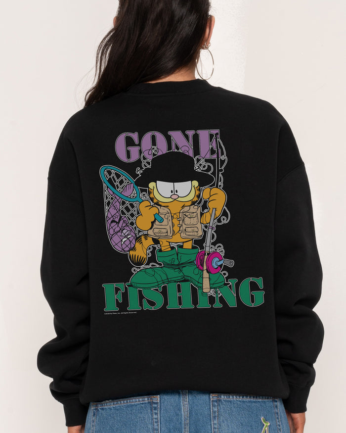 Gone Fishing Black Sweatshirt