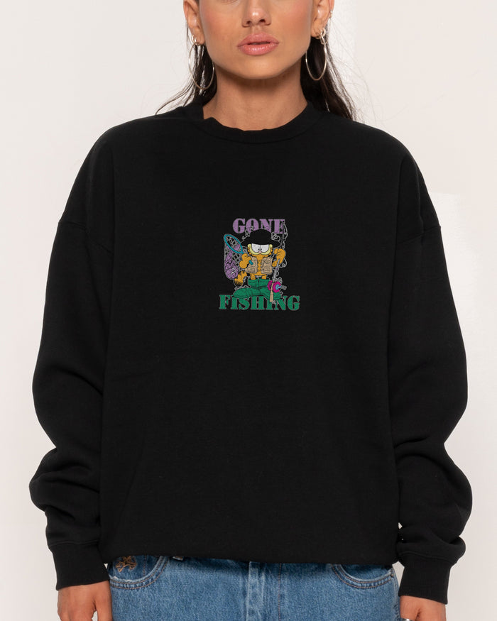Gone Fishing Black Sweatshirt