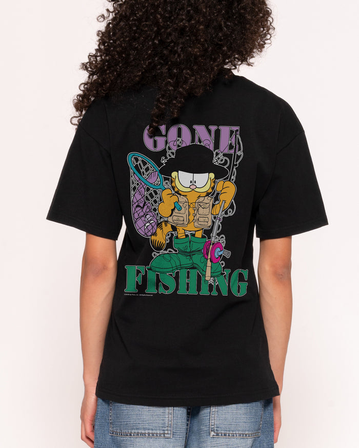 Gone Fishing Black T-Shirt