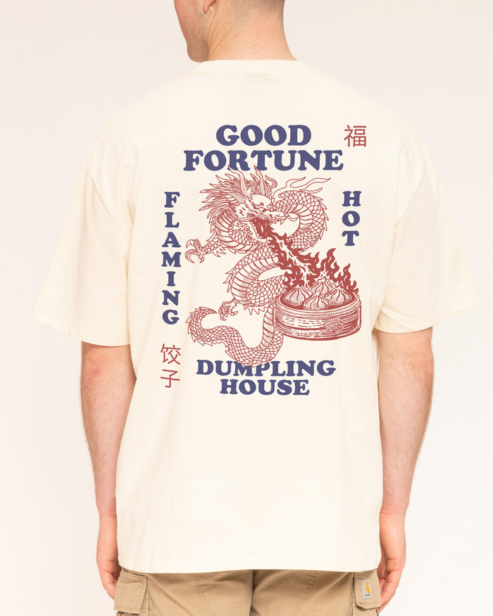 Good Fortune Dumplings Natural Oversized Tee