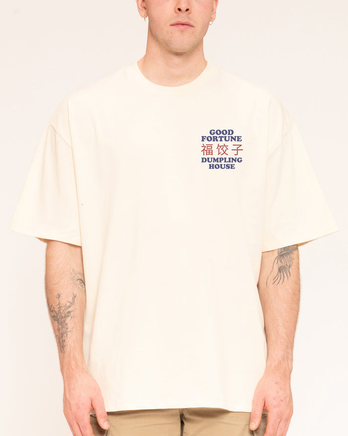 Good Fortune Dumplings Natural Oversized Tee