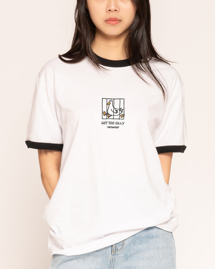 Got too Silly Black Ringer T-Shirt