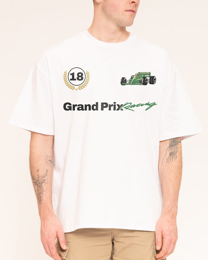 Grand Prix Racing White Oversized Tee