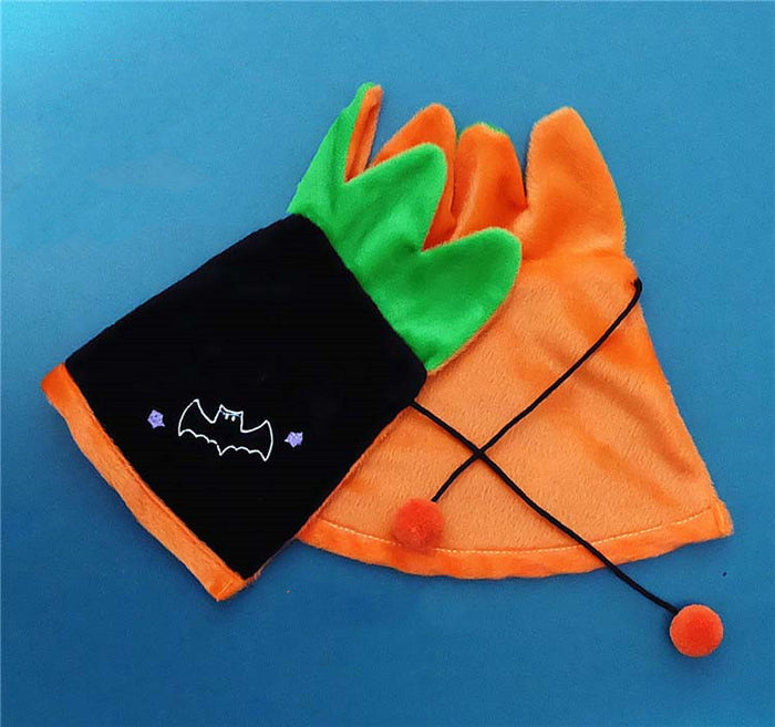 Halloween Pumpkin Cape and hat for dogs and cats