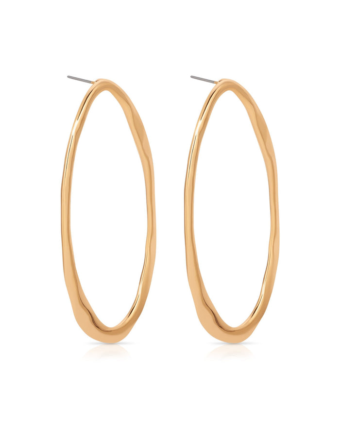 Hammered Large Oval Earrings