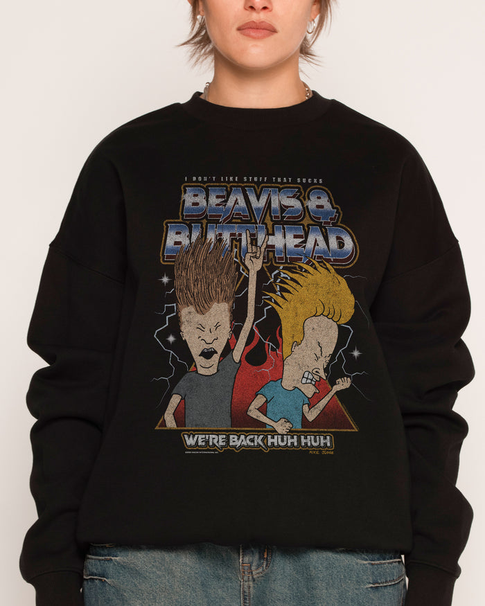 Heh Heh Metalheads Black Sweatshirt