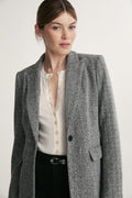 Herringbone fitted blazer