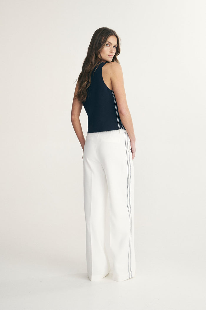 High waist pant with ribbon
