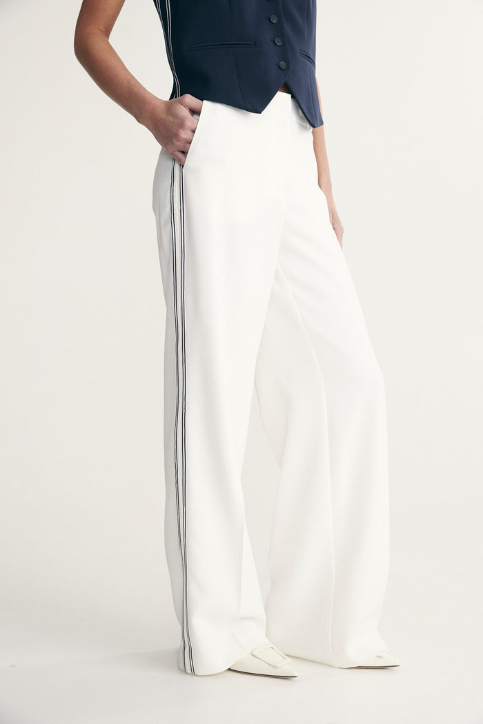 High waist pant with ribbon
