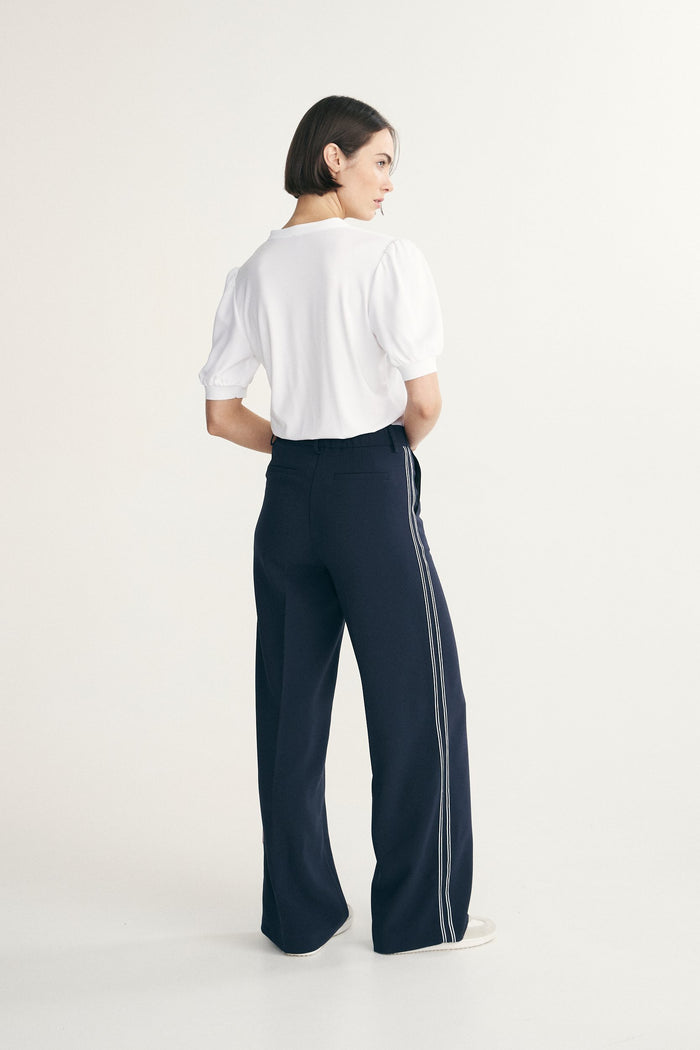 High waist pant with ribbon
