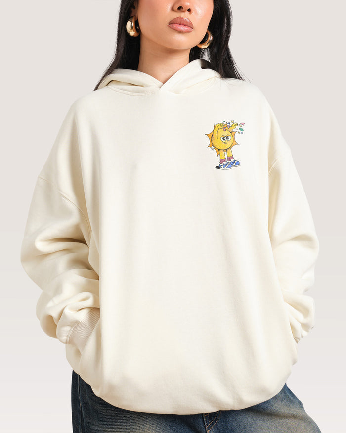 Hit Em' With the Good Vibes Natural Hoodie