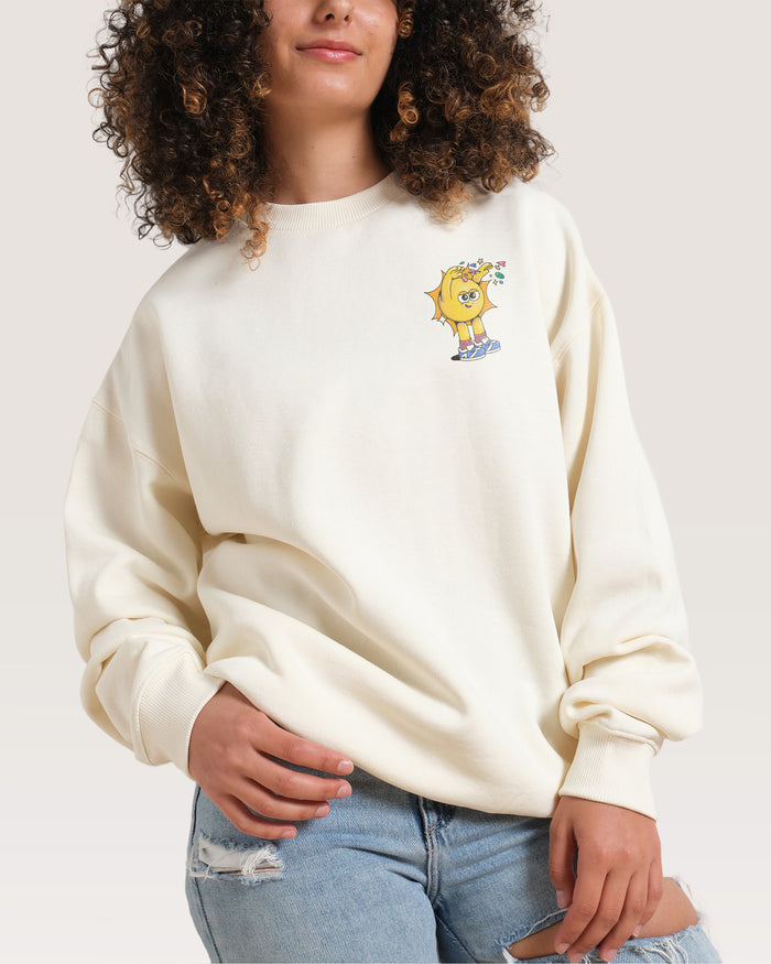 Hit Em' With the Good Vibes Natural Sweatshirt