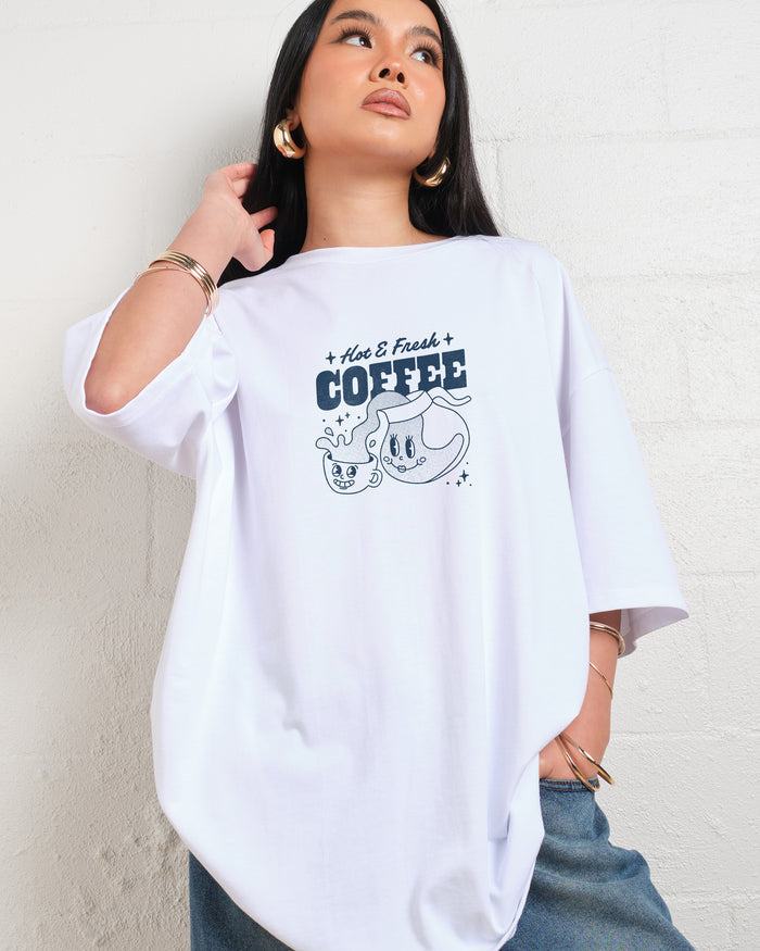 Hot & Fresh Coffee Oversized Tee Online Australia