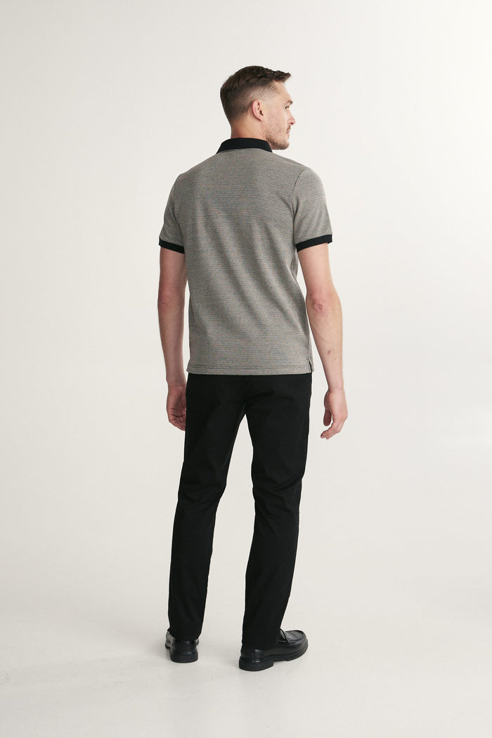 Houndstooth johnny collar polo