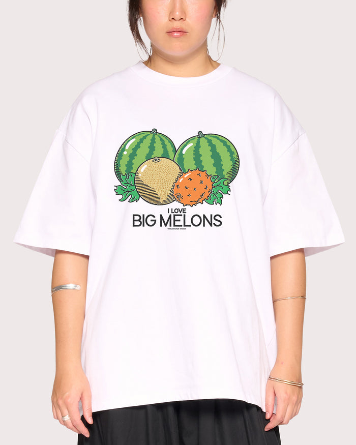 I Love Big Melons White Oversized Tee