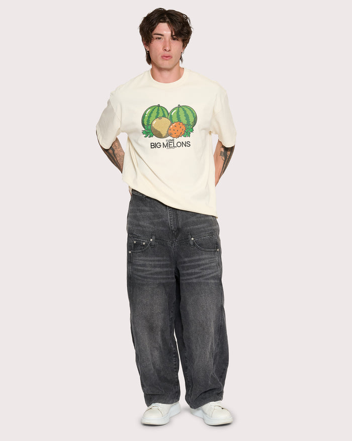 I Love Big Melons Natural Oversized Tee