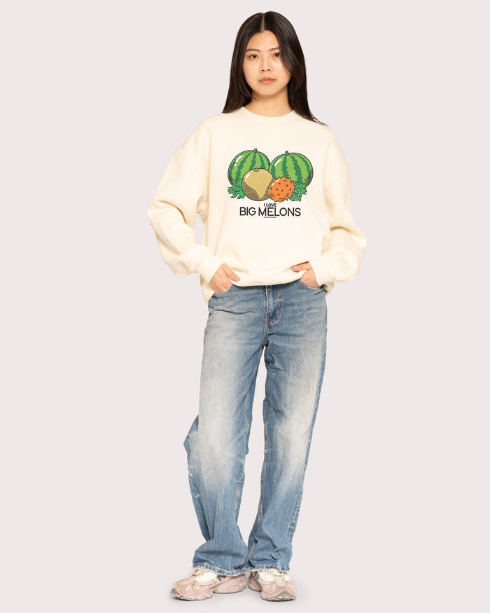 I Love Big Melons Natural Sweatshirt