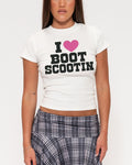 I Love Boot Scootin White Longline Baby Tee