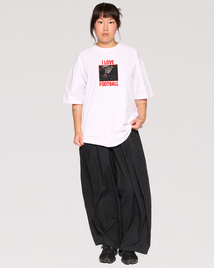 I Love Football White Oversized Tee