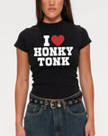 I Love Honky Tonk Black Longline Baby Tee