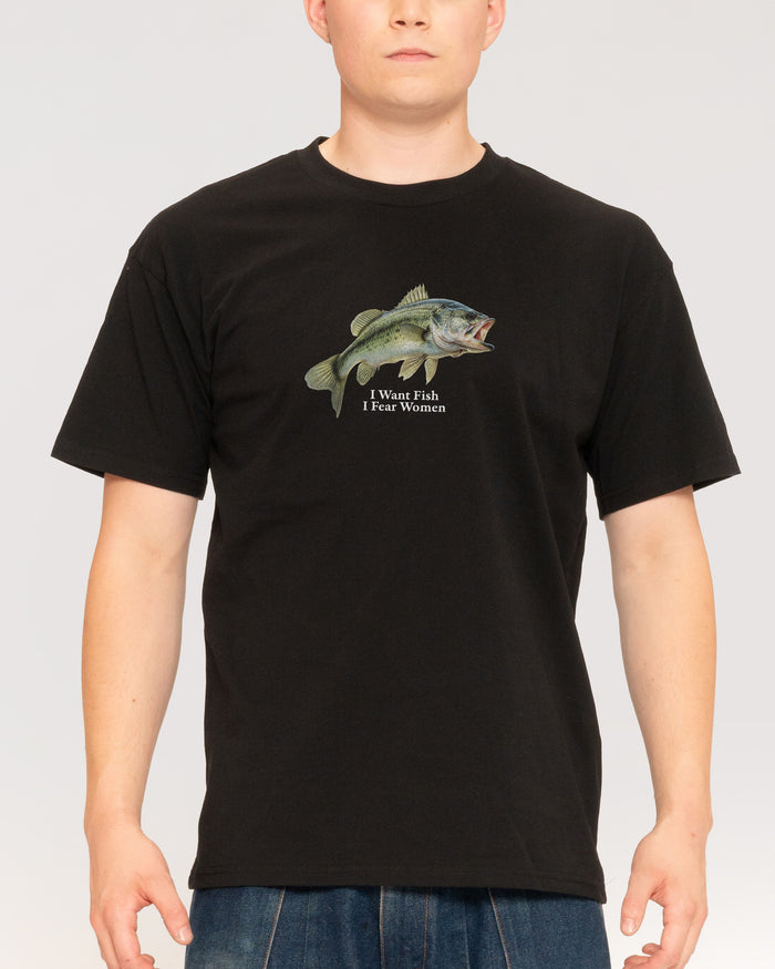 I Want Fish,I Fear Women Black T-Shirt