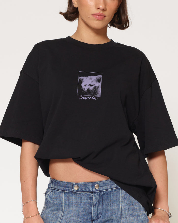 Ibuprofen Black Oversized Tee