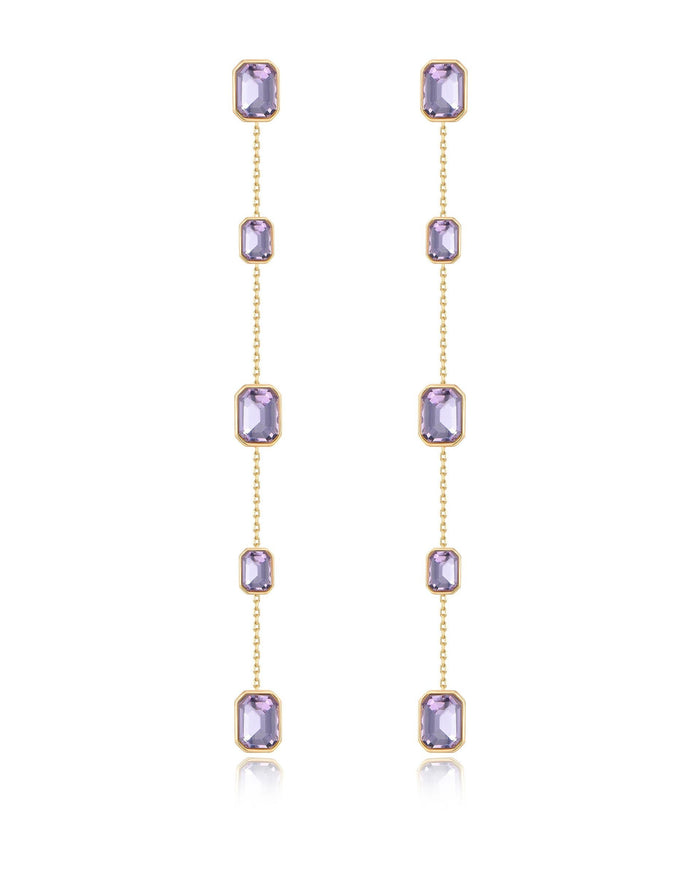Light Amethyst Crystal with 18k Gold Plating / One Size