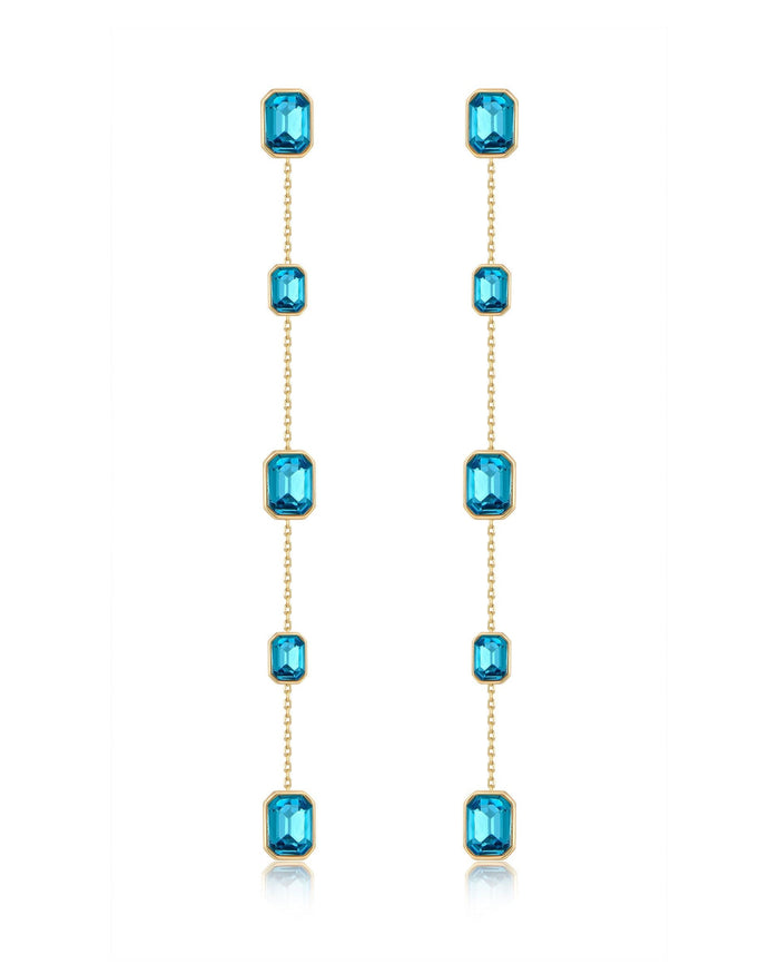Aqua Crystal with 18k Gold Plating / One Size