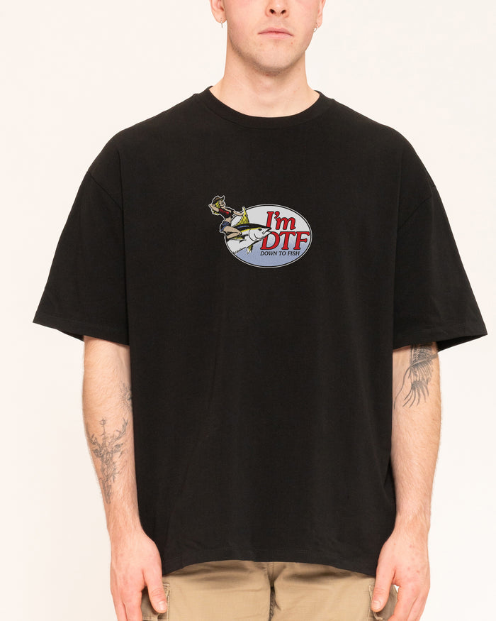 I'm DTF! Black Oversized Tee