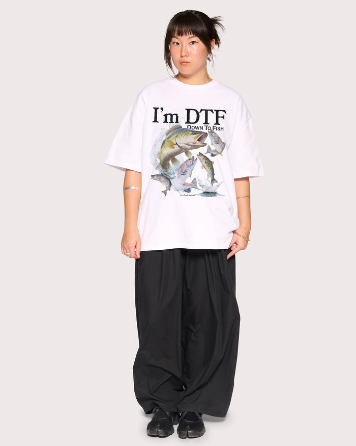 I’m DTF White Oversized Tee