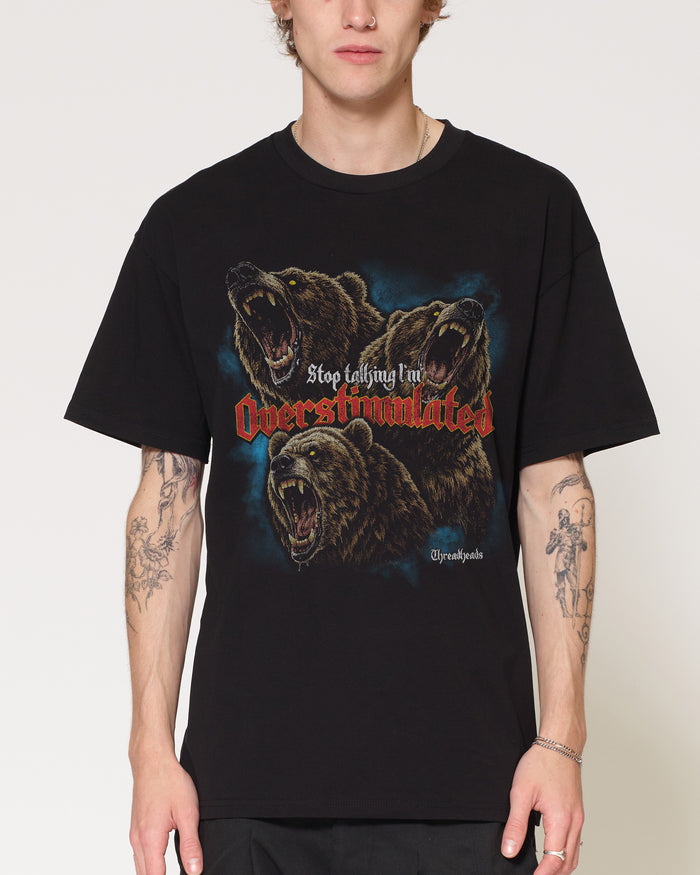 I’m Overstimulated Black T-Shirt