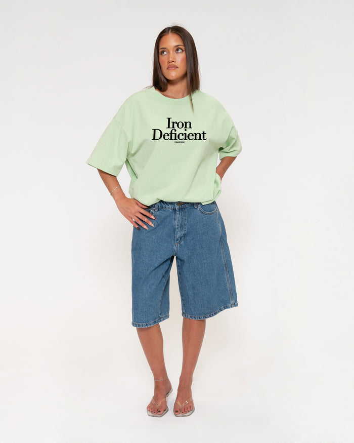 Iron Deficient Green Boxy Crop Tee