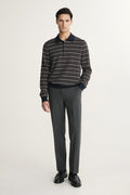 Jacquard polo sweater