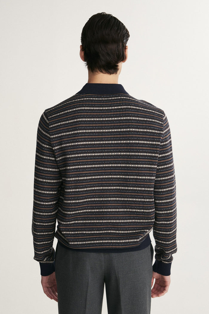 Jacquard polo sweater
