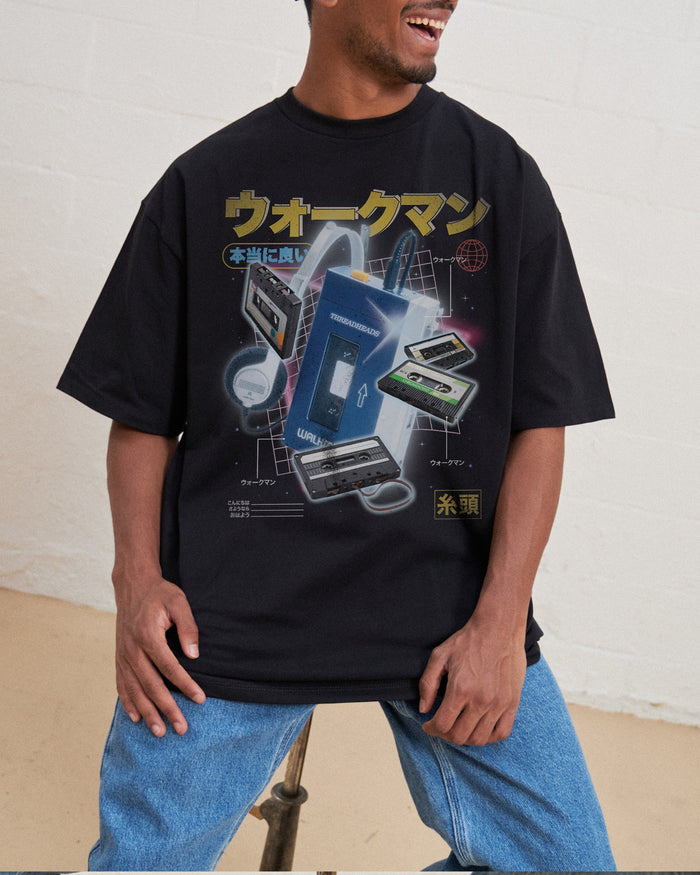 Japanese Walkman Oversized Tee Australia Online Black