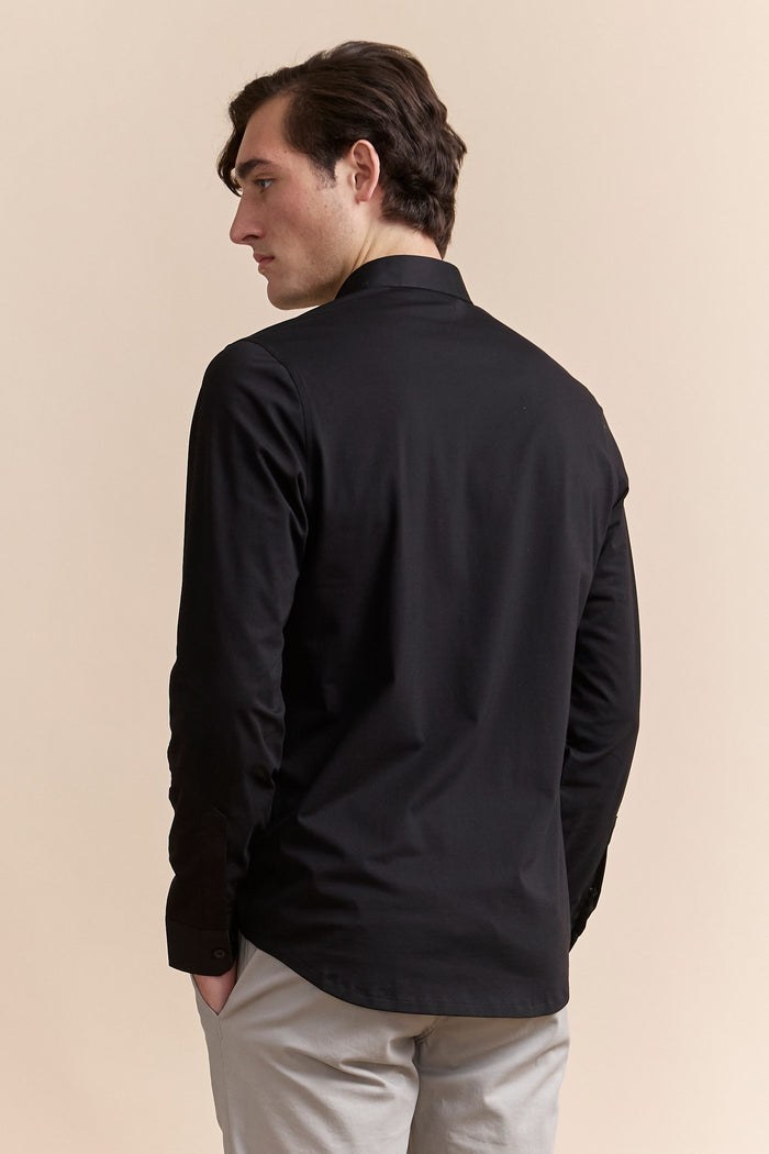 Jersey back & sleeve fitted shirt