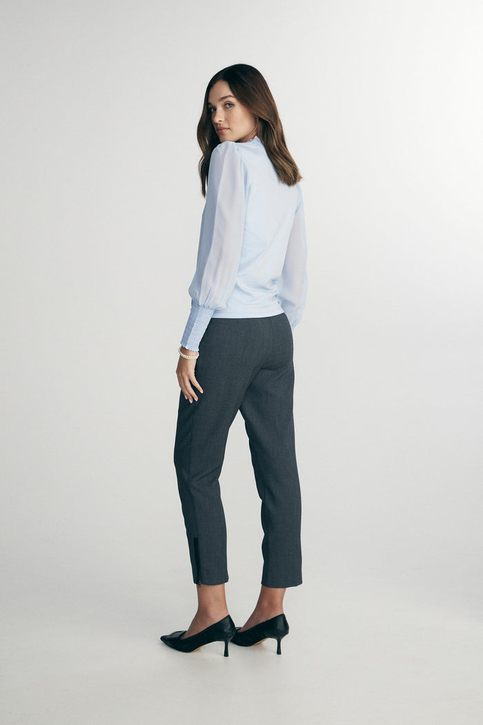 Jersey top with combo puffy sleeve