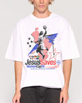 Jesus Saves '26 White Oversized Tee