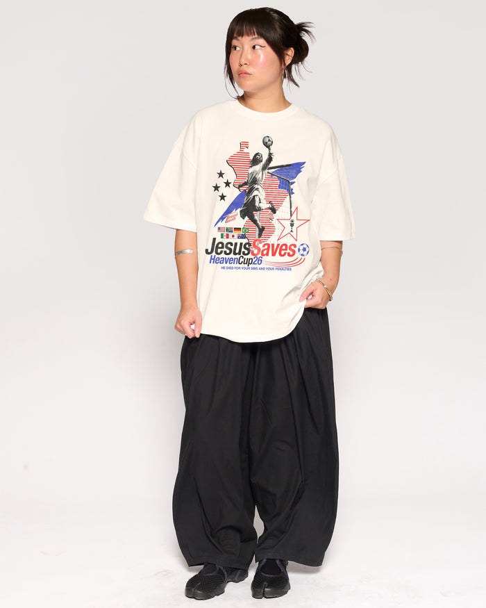 Jesus Saves '26 Natural Oversized Tee