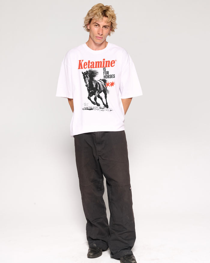Ketamine is for Horses White Oversized Tee