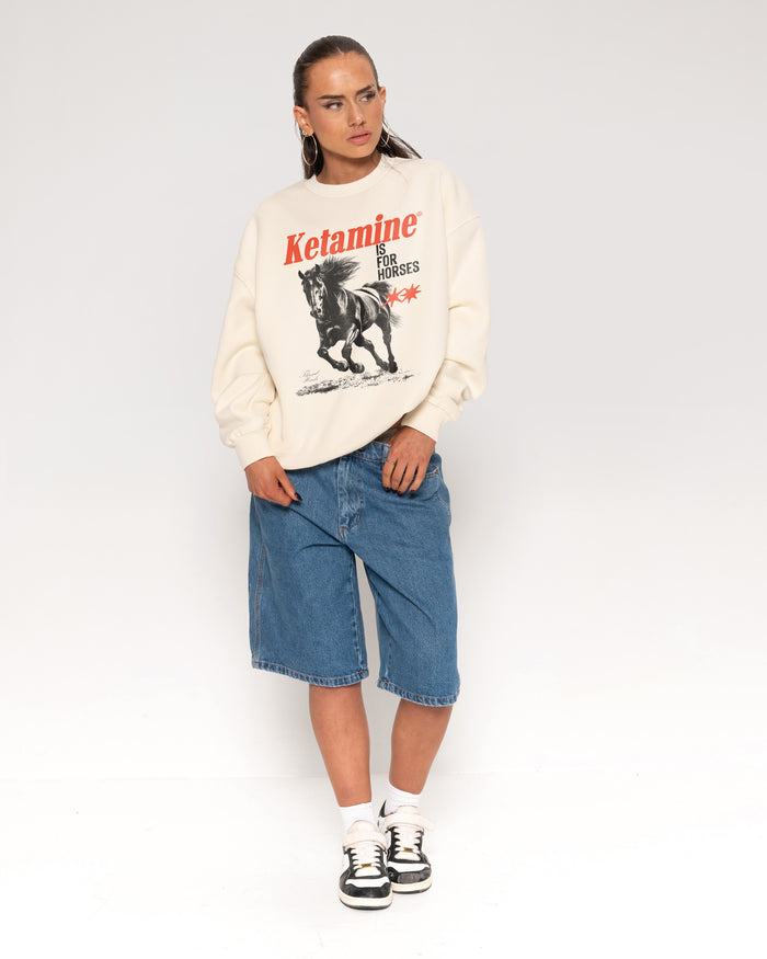 Ketamine is for Horses Natural Sweatshirt
