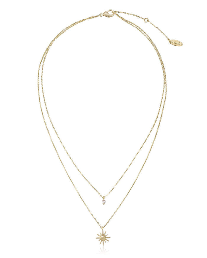 Layered Starburst Crystal Necklace