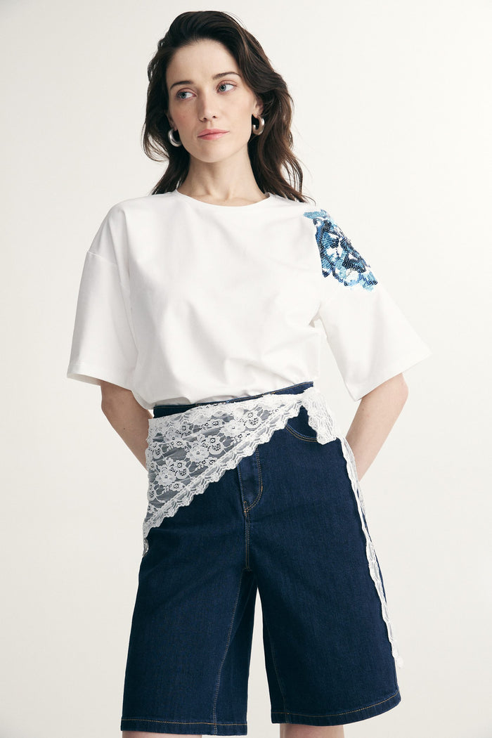 Layering lace triangle skirt