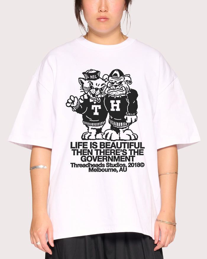 Life is Beautiful White Oversized Tee
