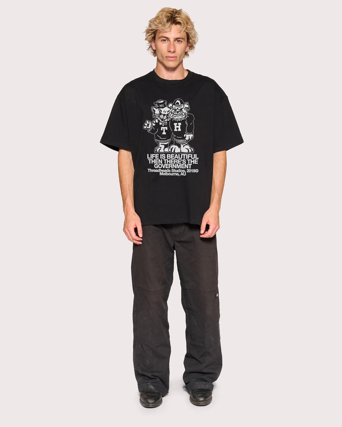 Life is Beautiful Black Oversized Tee