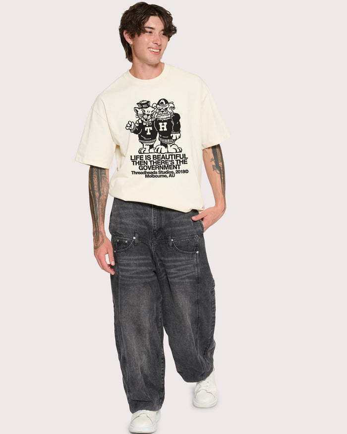 Life is Beautiful Natural Oversized Tee