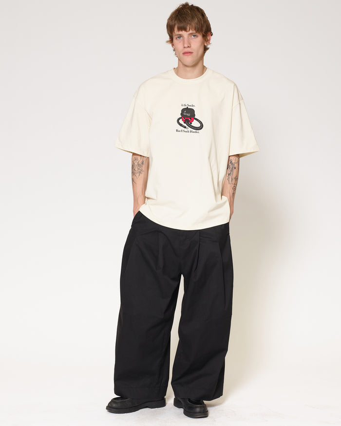 Life Sucks Natural Oversized Tee